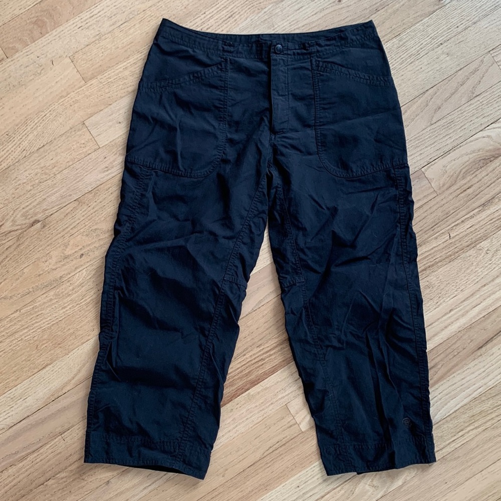 Mountain Hardwear Black Capri Hiking Cargo Pants Size 8